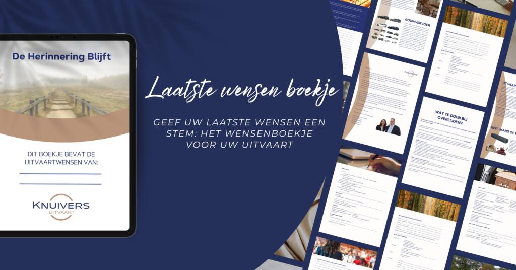 Laatste wensen boekje voor uitvaart.